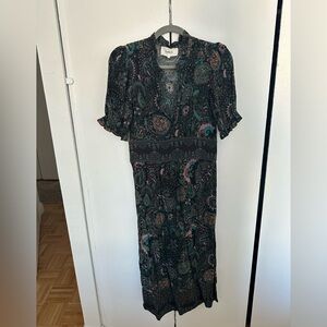 Ba&sh Floral Paisley green Dress size small